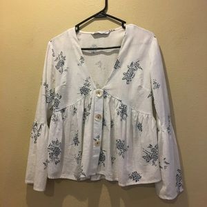 ZARA bell sleeve blouse